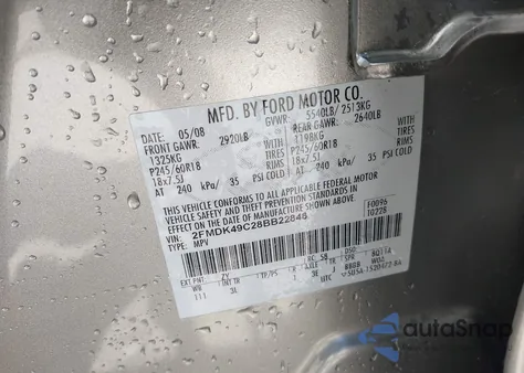 2008 Ford Edge Limited from USA, damaged, VIN 2FMDK49C28BB22848